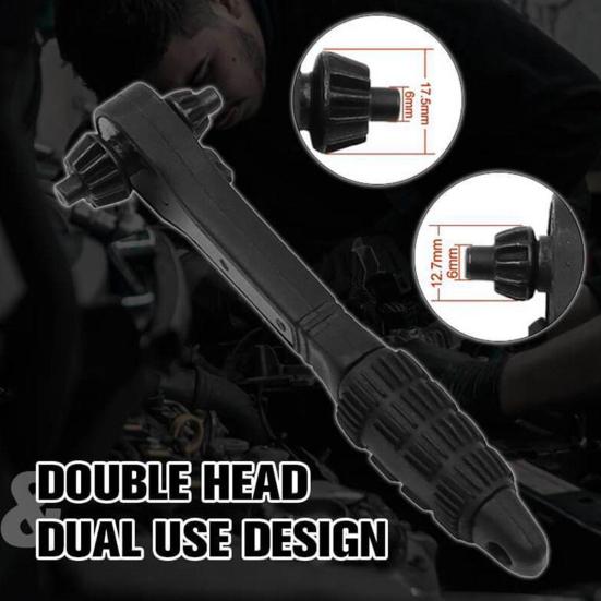 Ratchet Drill Chuck Key Wrench Anti-Slip Handle Ergonomic Multipurpose Universal Double Head Drill Press Chuck Key Mini Ratchet Spanner