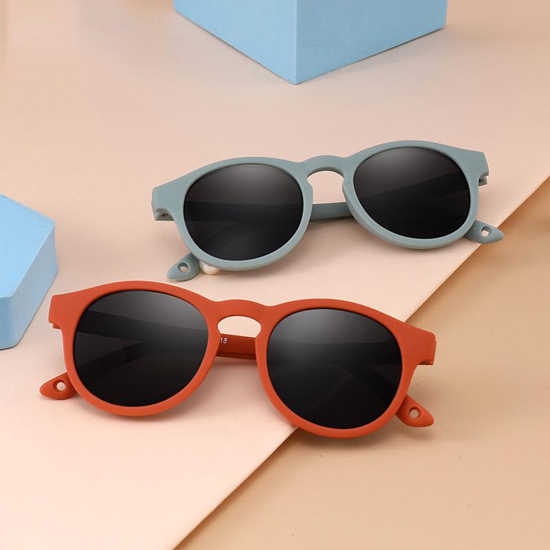 Boys Girls Baby Eyewear UV400 Children Small Round Polarized Kids Sunglasses Silicone Flexible Safety Children Glasses