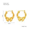 Fashion Heart Geometric Earrings For Women Gold Color Stainless Steel Round Hoop Earrings Vintage Party Jewelry Gift