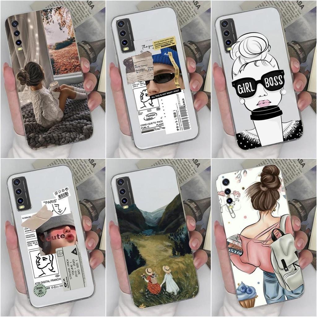 For Vivo Y36 Y20 Y15S Y02 Y11 Y12 Y35 Y33s Y31 Y30 Y27 Phone Case Back Cover Fashion Boy Girl Shockproof Transparent Soft Silicone TPU For Vivo Bumper