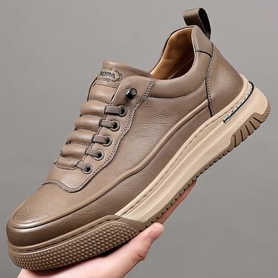 Fashion Hot Sale Lace-Up Mens Sneakers Comfortable Casual Leather Shoes Oxford Casual Flats Non-Slip Male Hiking Shoes Treking Footwear