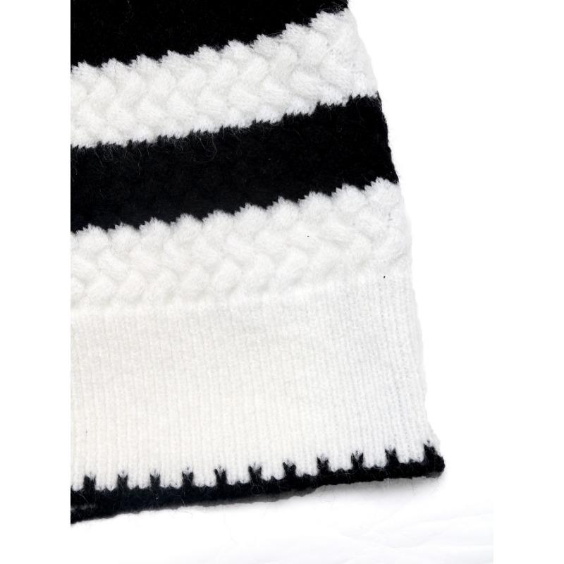 YYFS Dame Mote Casual Høst Vinter Stripeprint Langermet O-hals Gensere