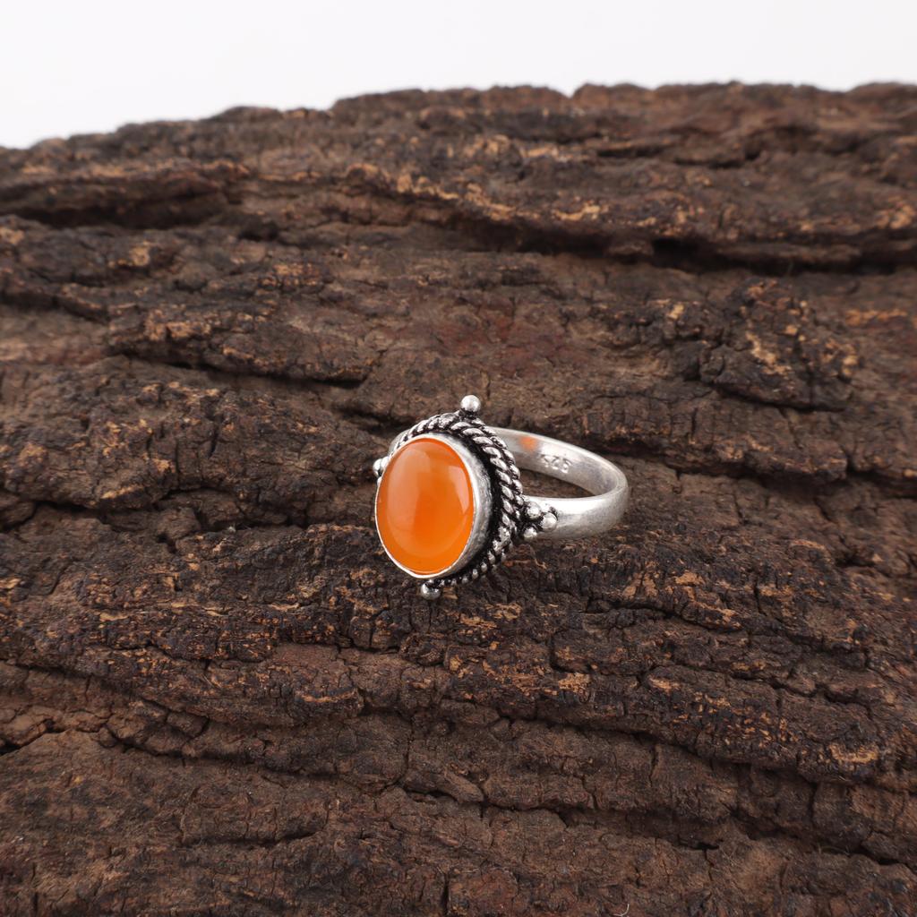 Carnelian Gemstone Jewelry, 925 Sterling Silver Ring, Handmade Gorgeous Silver Ring, Beautiful Silver Ring For Wedding Gift
