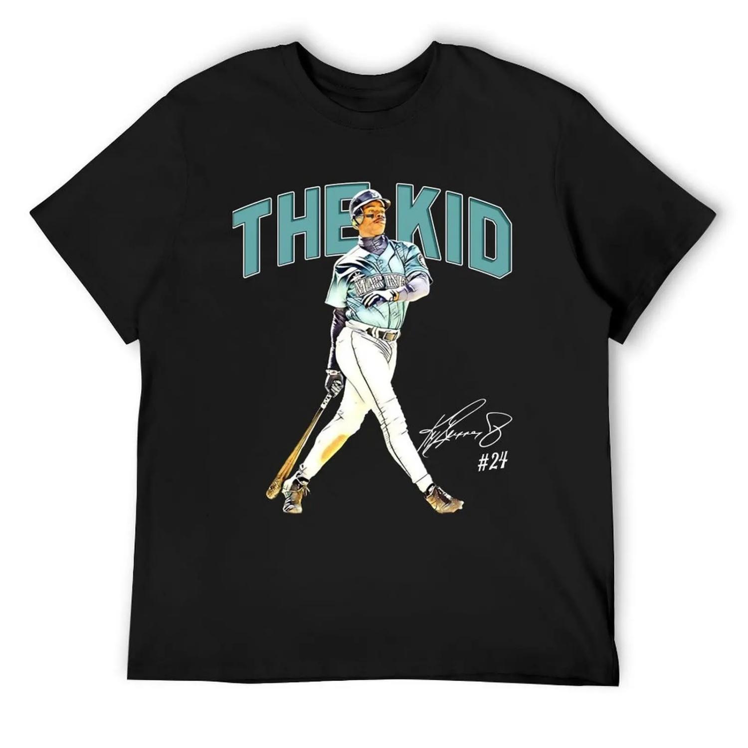Кен Гриффи-младший The Kid Сиэтл Легенда бейсбола Подпись Винтаж Ретро 80-е 90-е Бутлег Хип-хоп Стиль Футболка S