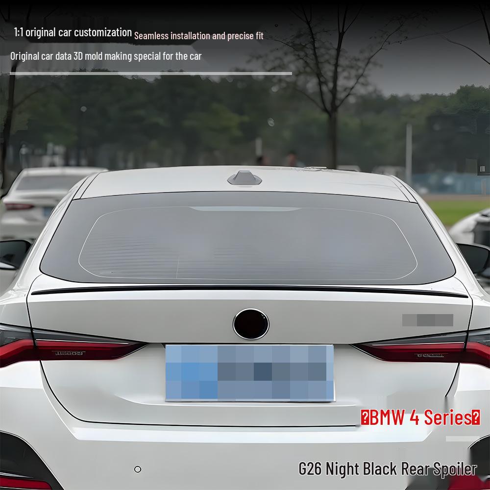 BMW 4 Series G26 (2020-2025) Black Night Rear Spoiler - Non-destructive Installation.