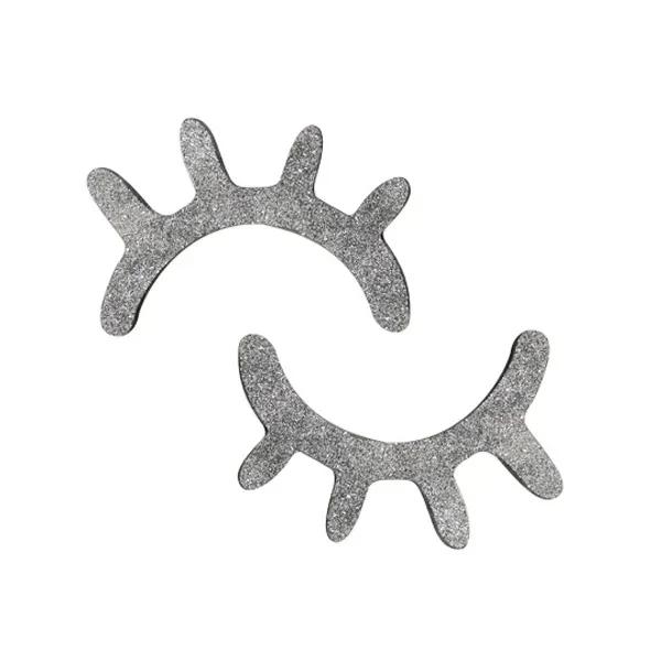 

1 пара милых деревянных 3D-наклеек для ресниц в скандинавском стиле, декор для детской комнаты, фон для настенной наклейки, украшение для дома 150x100x6mm серебряный