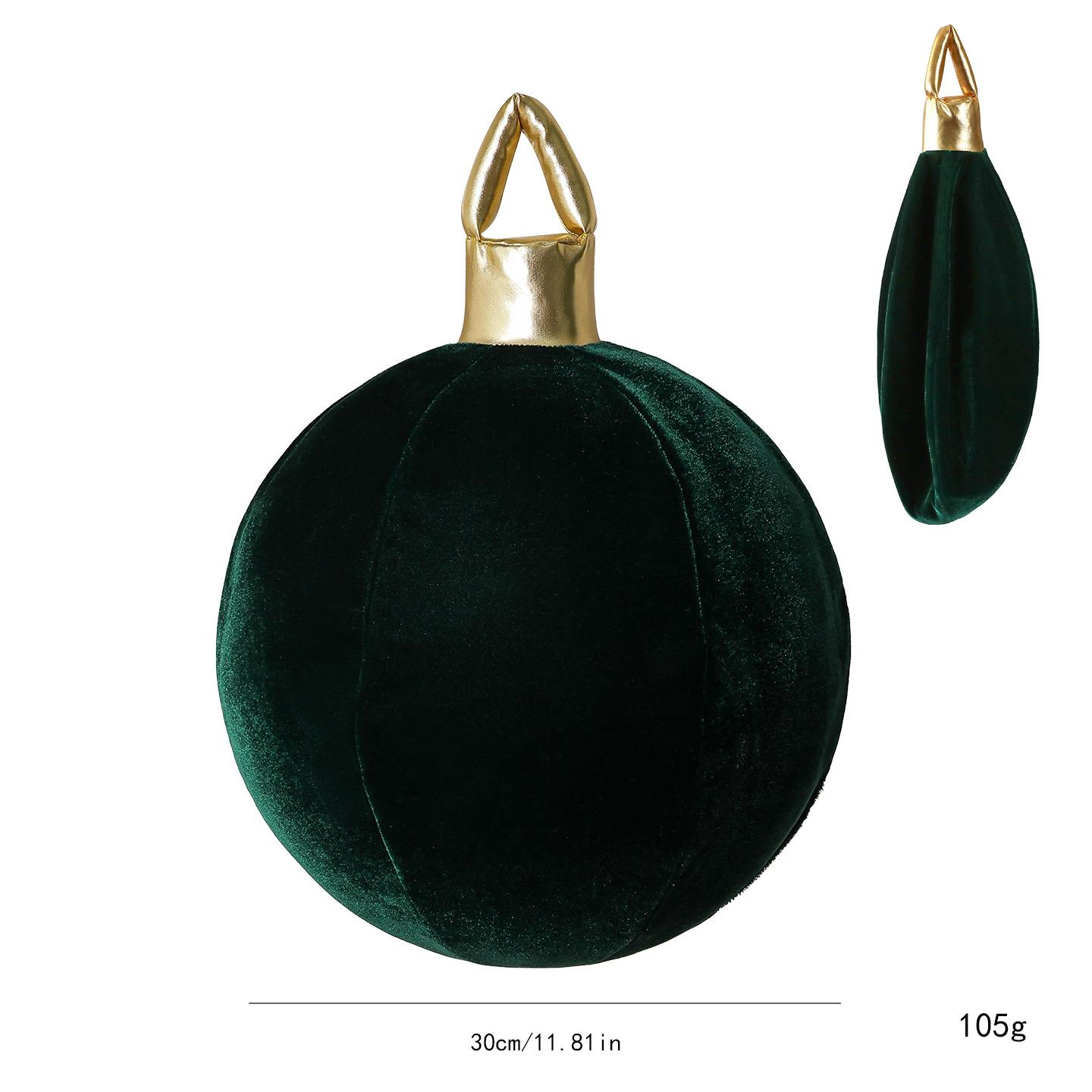 30cm Grote Geblazen Fluweel Kerstballen Decoratief voor Buiten Tuin Plafond Navidad Hangende Bal Huisdecoratie Accessoires 30cm groen