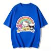 2026 New Sanrio Characters Rainbow Cartoon Print Tshirt Family Matching Outfits Casual Short Sleeve Tee for Women Unisex Kids Tops