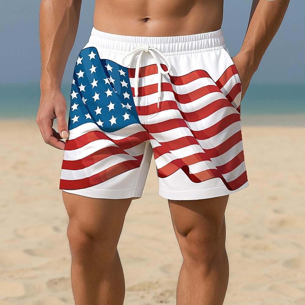 Men's Flag 4th of July U.S. 250th Anniversary American Flag Swim Trunks Board Shorts