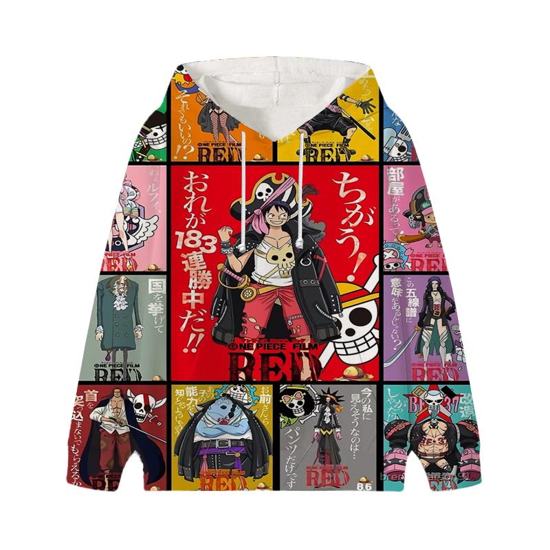 Sudadera con capucha de One Piece Luffy Wanted para niños, otoño e invierno, jersey de terciopelo para niños, ropa informal para niños, niñas y niños, sudaderas con dibujos animados Kawaii