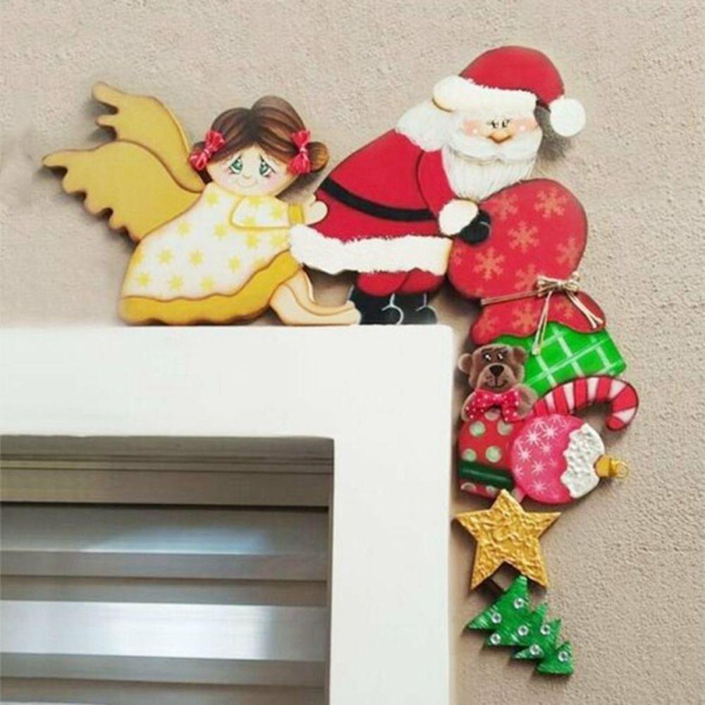 Elk Santa Claus Xmas  Navidad Door Frame Decoration Home Decor Door Trim Christmas  Ornaments