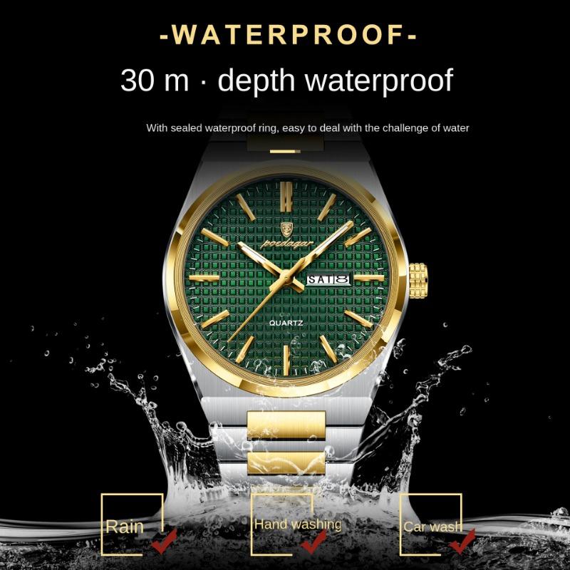 Top Brand New Style Simple Men's Watch Waterproof Double Calendar Quartz Fashionable Luxury Luminous Wristwatch