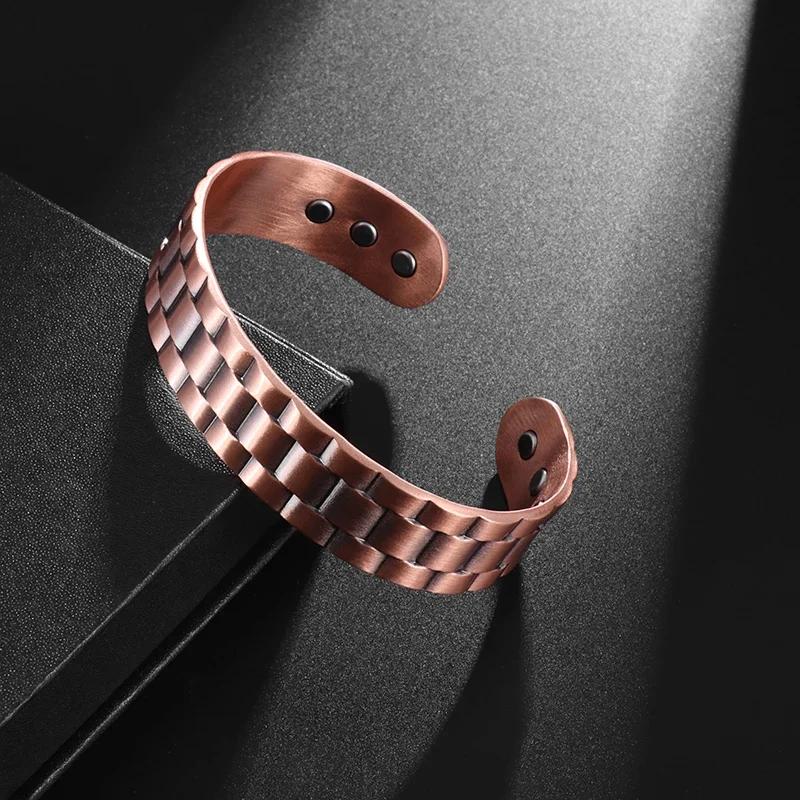 Totem Cuff Bracelet for Women and Men Ancient Copper Plated Adjustable Magnetic Bracelet Bangle Exquisite Gift