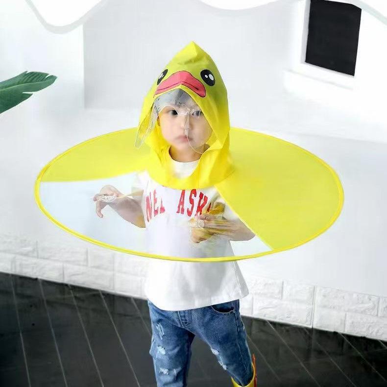 Yellow Duck Kids  Poncho Hat Raincoat Small