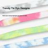 Colorful Tie-dye Flat Shoelaces Fashion AF1/AJ Sports Shoelace Stars Moon Shoelaces for Sneakers Casual Canvas Shoes 0.8CM Width