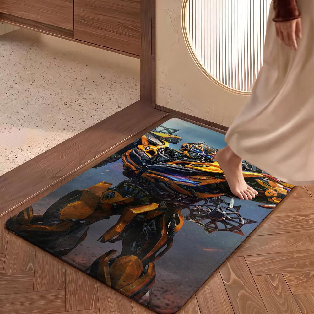 Bumblebee Battle Armor Rectangular Rug Durable Easyclean Carpet For Hallway Balcony Study Home Party Decor Halloween Gift