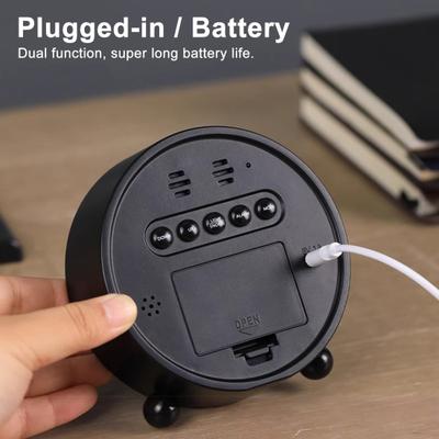 Digital Alarm Clock Large LED Display 3 Levels Brightness Adjustable Silent USB Battery Powered Home Bedroom Bedside Desk Clock