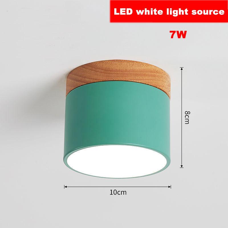 

Nordic Входной Светильник Эркер Балкон Macaron Твердый Деревянный Коридор Потолочный Светильник 7W&white light зелёный