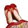 Chinese wedding shoes on the coupe shoes red dragon and phoenix bride Xiuhe shoes flat women's wedding shoes Xiuhe clothes embroidered shoes