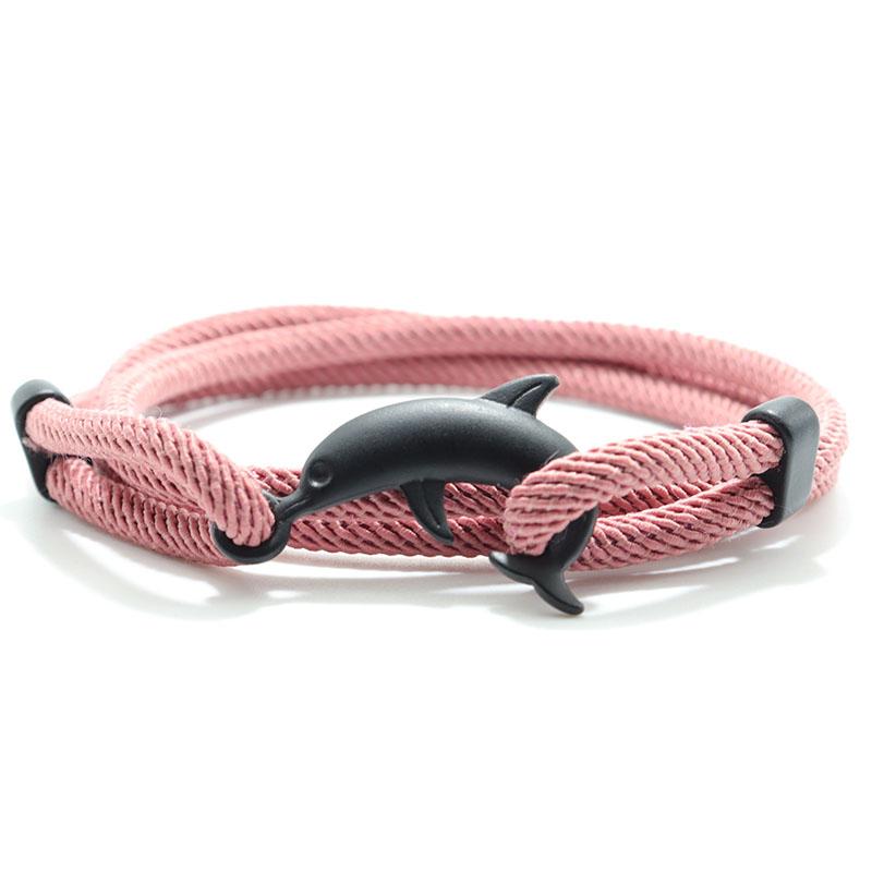 New Dolphin Bracelet Men 4mm Nylon Cord Chain Braclet Homme Bohemia Woven Adjustable Braslet Beach Leisure Accessories Pulseira