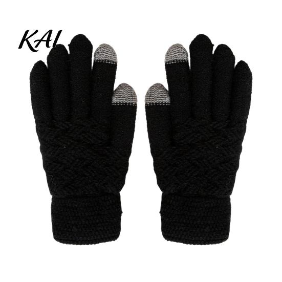 Skiing Hand Warmers 1 Pair Winter Warm Fleece Lined Gloves for Women Men, Cold Versatile Outdoor Sports Weather Thermal Gloves, Thickened Knit