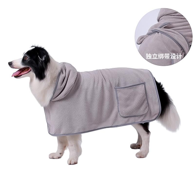 Pet Bath Robe Small To Medium Dogs Absorbent Towel Wrap Soft Full Coverage Dog Dress