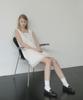 THERYE Lace Trim Sleeveless Dress(White)