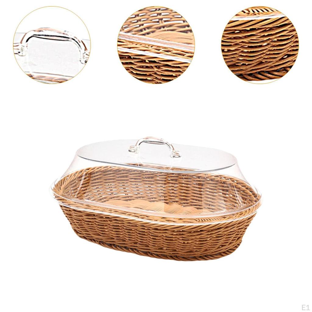Food Serving Basket Imitation Rattan Woven Bread Drain Wicker Fruit for