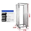 Stainless Steel Baking Pan Shelf Cart with Racks for Cakes, Bread, and Refrigerator Trays