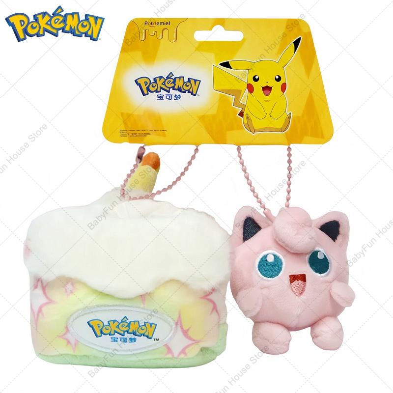 Original Pokemon Gengar Sprigatito Pikachu Plush Toys Keychains Kawaii Rowlet Piplup Jigglypuff Stuffed Peluche Dolls Pendants