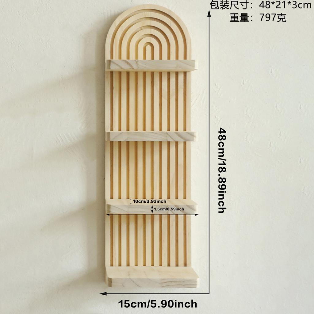 Boho Style Quality Wooden Wooden Wall Mounted Shelves Modern Home Decor Vintage Bohemian Wall Decor Boho Wooden Rainbow Wall