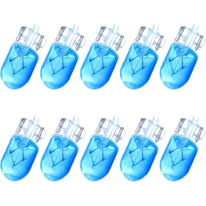 

cciyu 10 pcs T10 168 194 W5W Blue Halogen Light Bulb Instrument Cluster Gauge Dash Lamp 12V 5W Replacement fit for Shippment Cost