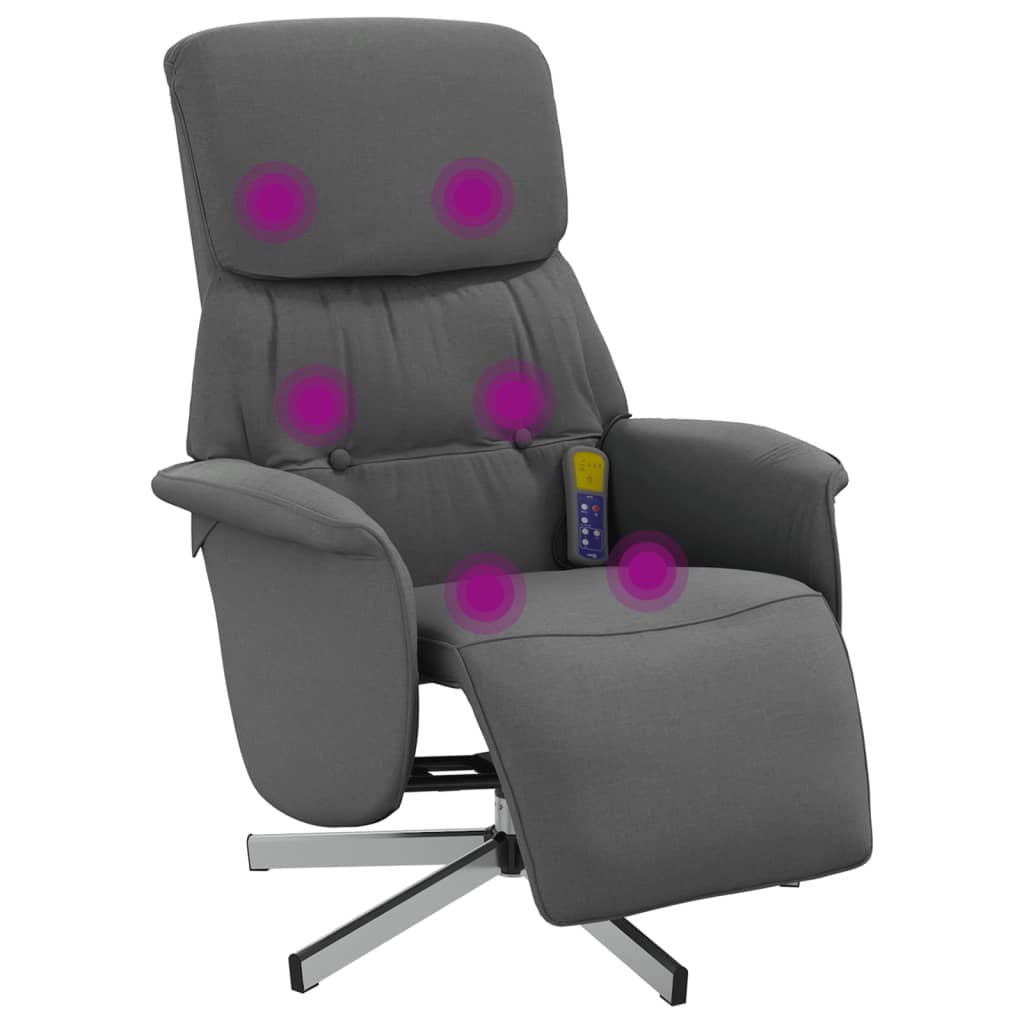 Vidaxl Recliner Armchair with Footrest, Dark Gray, Fabric