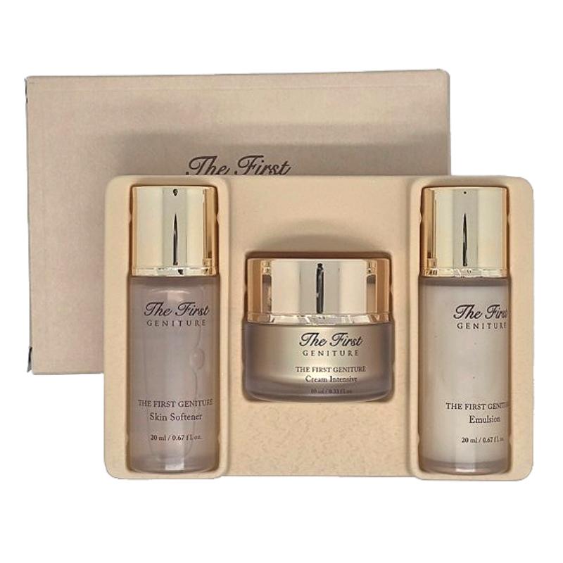 Ohui The First Geniture 3-Piece Special Gift Set | Skin Softener 20ml + Emulsion 20ml + Cream 10ml | Premium Anti-Aging Travel Size Skincare Kit