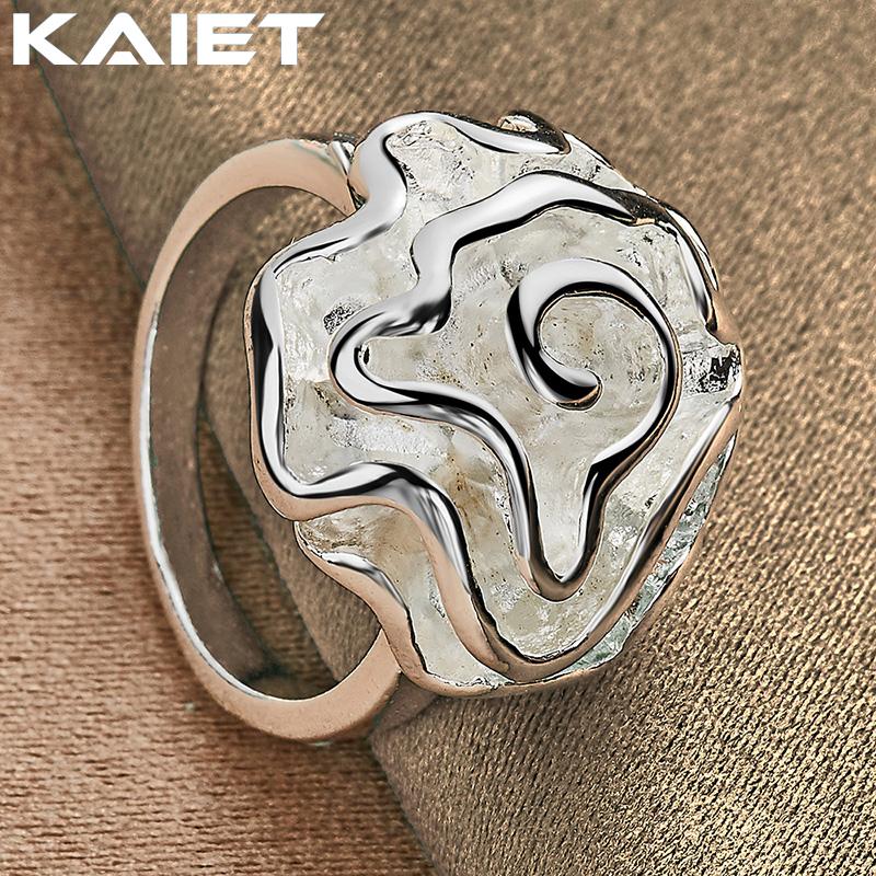 925 Sterling Silver Rose 6-10 Ring Wedding Party Charm For Women Jewelry