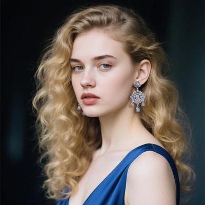 Luxurious Rhinestone Tassel Earrings: Elegant Crystal Studs with a European & American Flair
