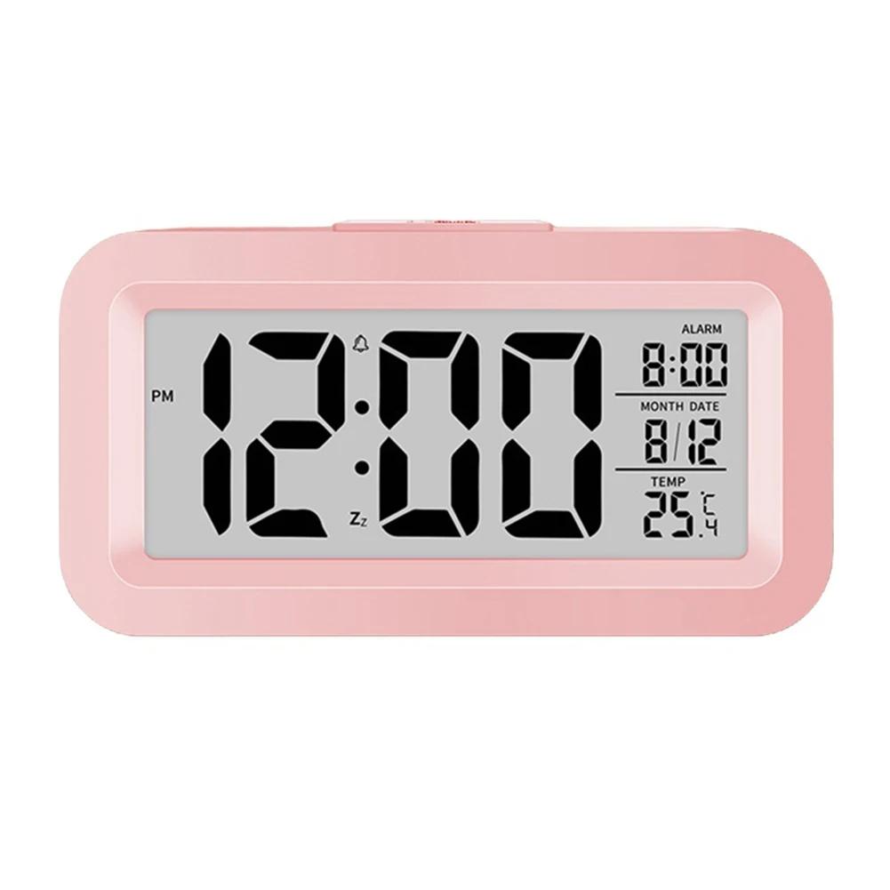 Digital LCD Alarm Clock With Calendar Thermometer For Desk Travel Office Decor Student Alarm Clock Electronic Clock Smart Clock