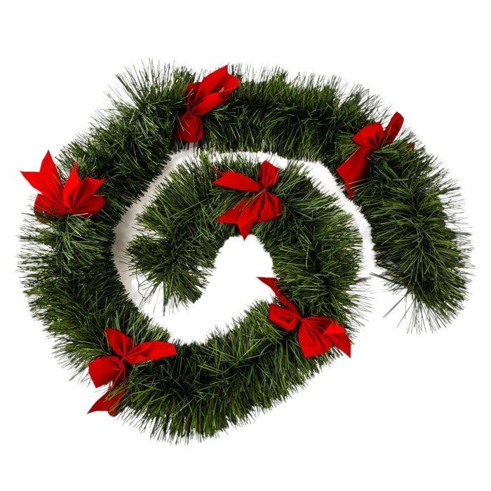 Guirlande de Noel boa avec noeuds 6 plis