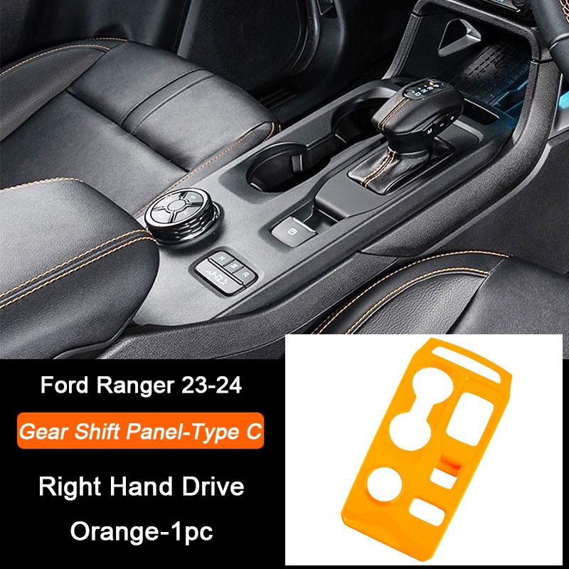 Orange Car Central Gear Shift Panel Rear Air Outlet Frame Door Trim Strip For Ford Ranger Raptor Wildtrak T9   2024 2025