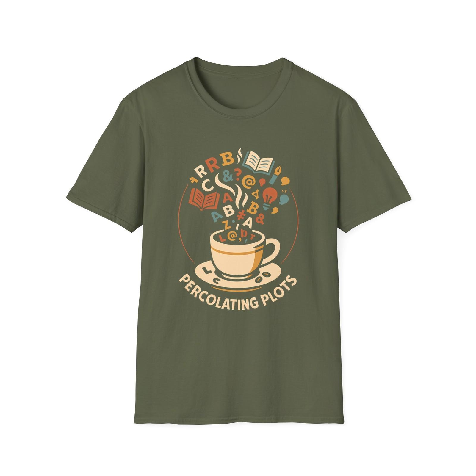 Unisex Softstyle T-Shirt Mens Womens Tees Top Coffee Cup Typography Retro Book Lover Design 3XL