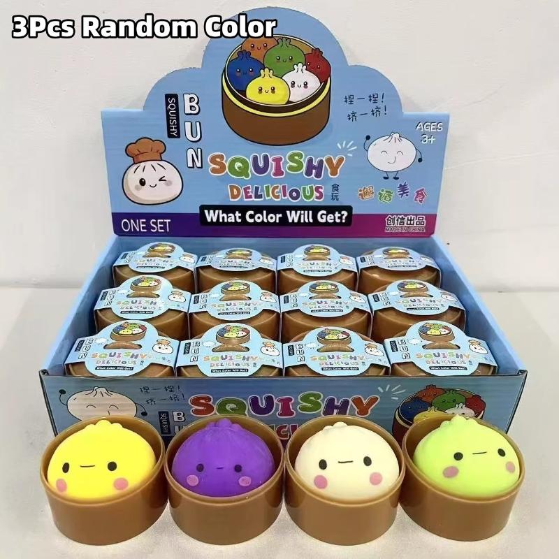 3/12Pcs Squishy Relieve Stress Ball Bun Shape Soft Slow Rebound Squeeze Decor Gift For Adult Kids Decompression Toy