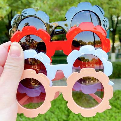 Jungen Mädchen Trendy Blumen Sonnenbrille Vintage Runder Rahmen Sommer Sonnenbrille UV Schutz Shades Goggle Eyewear Gafas De Sol
