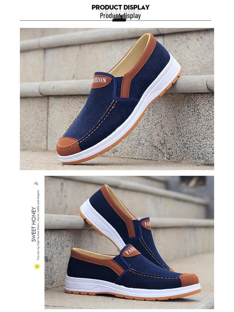 Men's Summer Breathable Non-Slip Canvas Shoes - Comfortable Casual Work Footwear