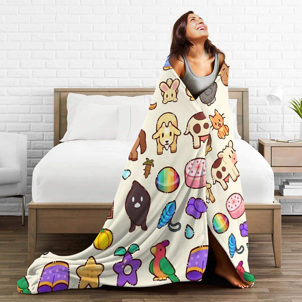 Creature In Stardew Valley Fashion Blankets Cute Jimino Animals Wool Awesome Soft Throw Fashion Blanket Chair Covering Sofa Spring/Autumn Tr