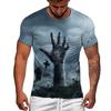 Popular Blood Handprint 3D Printed Pattern Street Men's Casual Loose T-shirt
