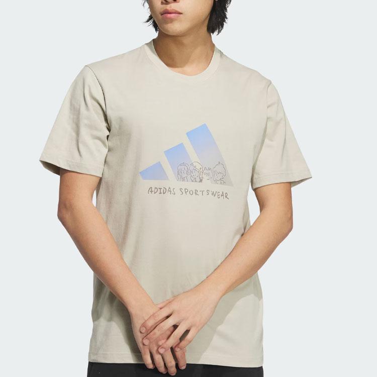 New Adidas Graphic T Shirt Asia Sizing 'White Blue' JP4585