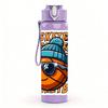 1PC Basketball Character Sunglasses Summer Style 750ml Color Plastic Sports Water Bottle Leakproof Flip Straw Lid Suitable for Sports Office Home Use