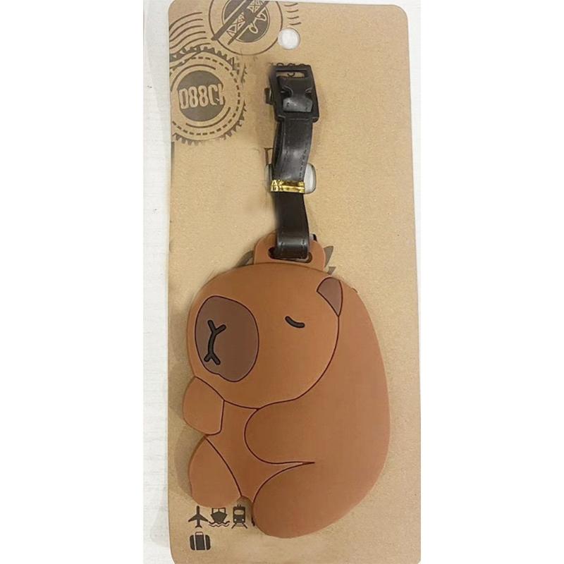 Cute Capybara Charm for Bags Soft PVC Japanese Style Animal Luggage Label Accessory Suitcase Identifier for Women Men
