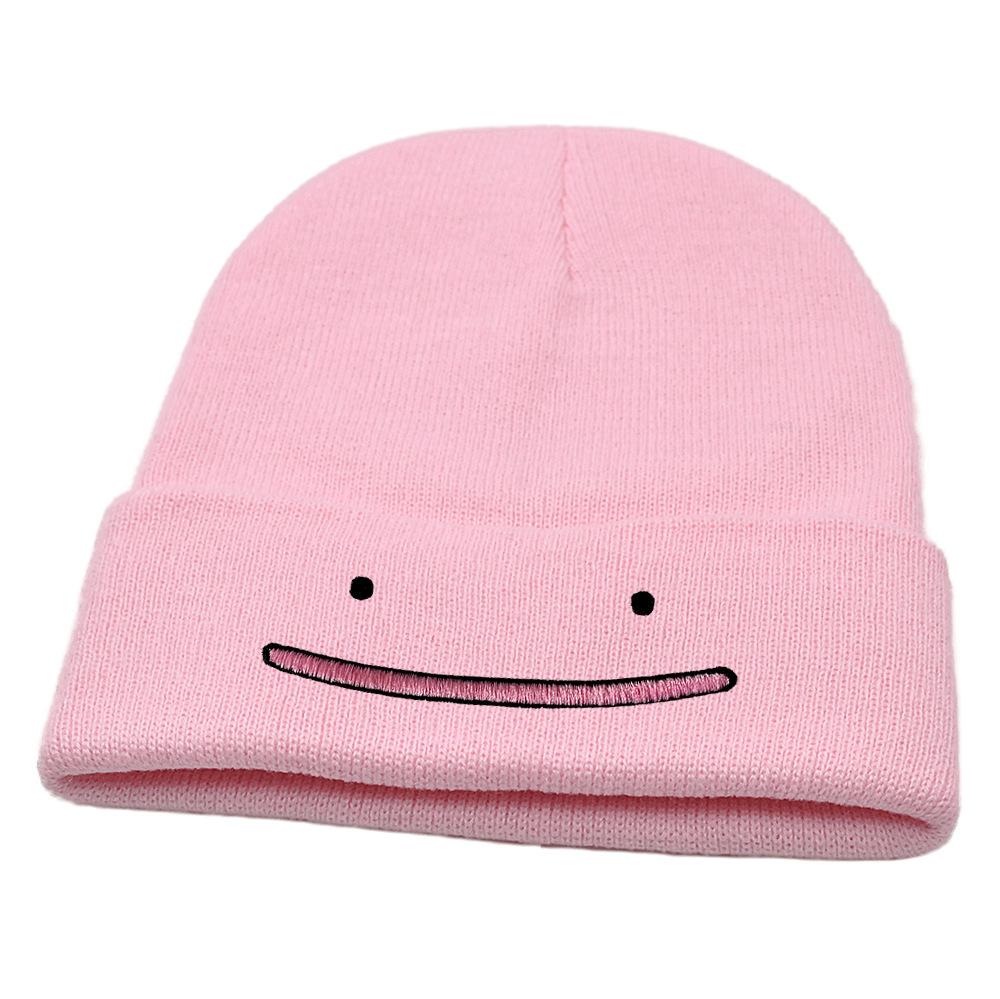 Cartoon Animation Ditto Beanie Mütze Bestickte Smiley Strickmütze Warme Hip Hop Mütze