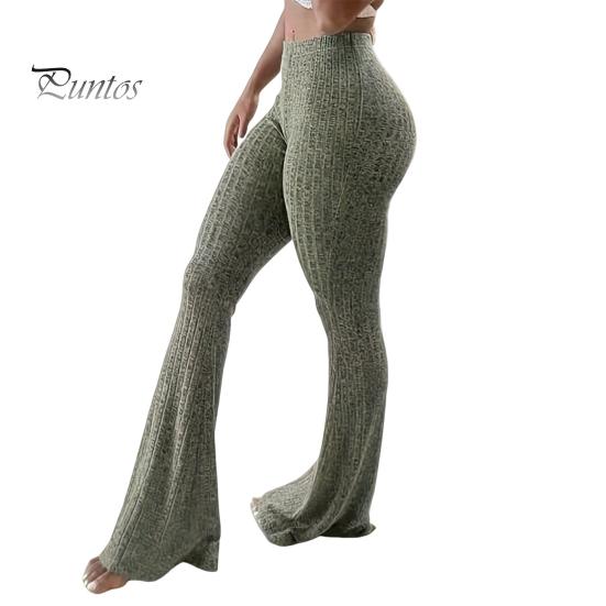 

Женские штаны для йоги с высокой талией, расклешенные широкие леггинсы, однотонные спортивные штаны с эластичным поясом, повседневная одежда S зелёный